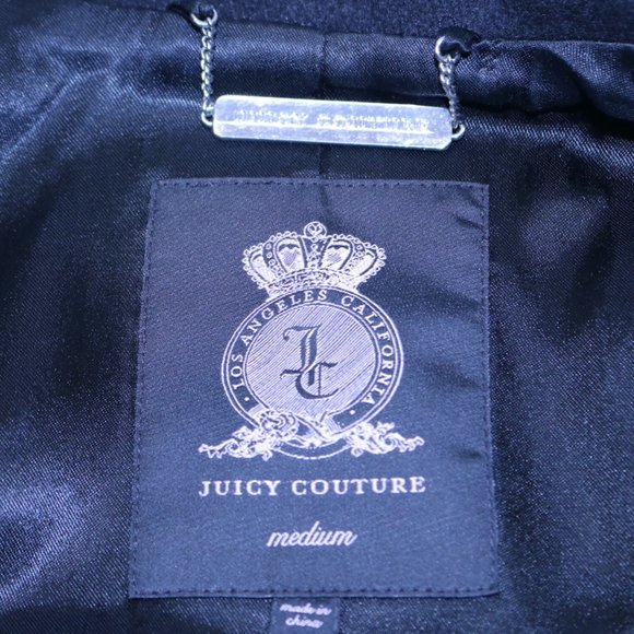 Juicy Couture Black Military jacket with Faux Fur Sleeves – Medium - Picture 5 of 6